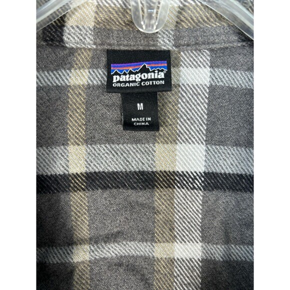 Patagonia Long Sleeve Organic Cotton Flannel Shirt Women's M Gray Plaid - Picture 9 of 11
